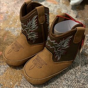 Ariat Baby Brown and Tan Embroidered Cowboy Boots